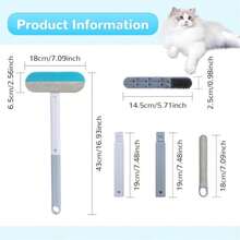 1pc Multi-Functional 4-In-1 Pet Brush, Two-Way Felt Removal Design, Washable For Easy Cleaning, For Pet Cat And Dog Hair Removal, Carpet, Bed, Clothing And Glass Cleaning, Pet Cleaning Suppliescachorro Feliz
