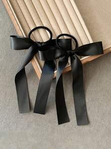 4条装女士丝绒蝴蝶结发圈，纯色复古丝绒发带，简约优雅发饰，适合日常佩戴，可作马尾辫发圈、发绳、发圈、发圈、发绳、弹力发圈等头饰。 - 彩色 - 查看 7