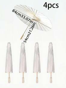 10pcs/6pcs/4pcs/1pc Multiple Specifications, Unfolded Into 30cm Diameter, 40cm Diameter /60cm Diameter/Festival Wedding Decoration And Accessory Paper Umbrellas - Handcrafted Traditional Bridal Umbrellas - Elegant Photo Props And Party Accessories, No Electricity Required - White - View 18