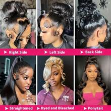 bling hair 360 Lace Front Wigs Human Hair 200% Density Hidden Straps Body Wave  Lace Front Wigs With Drawstring 360 Full Lace Wigs Brazilian Virgin Human Hair Wig For Women Natural Black 26Inch - Natural Black - 查看 9