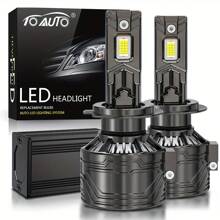 TOAUTO 2 件装 200W 45000LM H1 H4 H3 H7 H11 HB3 HB4 HIR2 汽车 LED 大灯 CANBUS 无故障 6000K 亮度