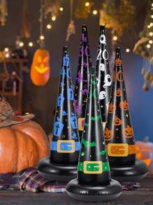 11 Stück/6 Stück/4 Stück Halloween Ring Wurfspiel Set, Halloween aufblasbarer Hexenhut Ring Wurfspiel Set, aufblasbarer Reifen Spielzeuge, für Horror Party, Innen-/Außenbereich Spiele, Hexen-Themen Feiertagsdekoration, Innen- und Außenparty Grundausstattung, Familien Versammlungs-Spielzeuge, Halloween Party Spielzeuge