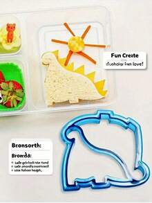 1/2/3/4 Pcs Dinosaur Sandwich Cutter Set, Kids Plastic Bread Mold, Bento Lunch Accessories, Toast Cutter, Suitable For School Lunch, DIY Cute Sandwich Making Tools - Multicolor - View 4