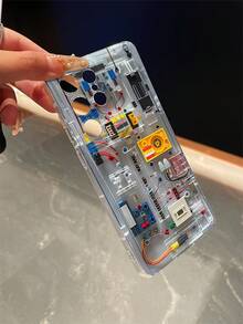 Technology 1pc Creative Electronic Accessories Pattern Painted Transparent Airbag Anti-Drop Phone Case Compatible With Samsung/Compatible With IPhone XS/XS Max/XR/11/12/13/14/14 Plus/15/15 Plus/16/16 Plus/7/8 Plus And Other Phone Models - Multicolor - View 3