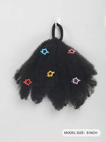 1 pieza Suave y lindo Coletero de 8 pulgadas para niños, banda elástica para el cabello con giro, tamaño mini, esponjoso y elástico, adecuado para niñas bebé - Negro - Ver 3