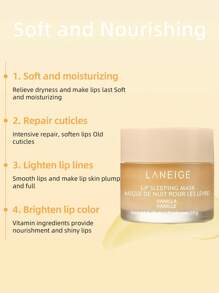 Laneige K-Beauty 20g 唇部睡眠面膜，滋养、保湿、维生素 C、穆鲁穆鲁油和乳木果油、抗氧化剂、脱皮、干燥的嘴唇、韩国化妆品 - Vanilla(new) - 查看 7