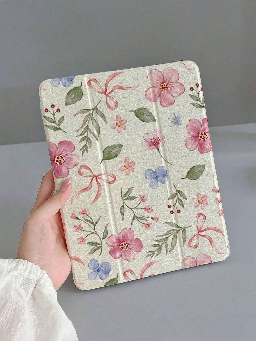 Apple 1pc Floral Bowknot Shockproof Full Wrap TPU Soft Case Cover Compatible With IPad Mini 6/9.7/10.2/10.5/Air 4/Air 5/10th/10.9/Pro 11 Inch/Air 11(M2)/Pro 11(M4) 2024 - 多色 3 - 查看 1