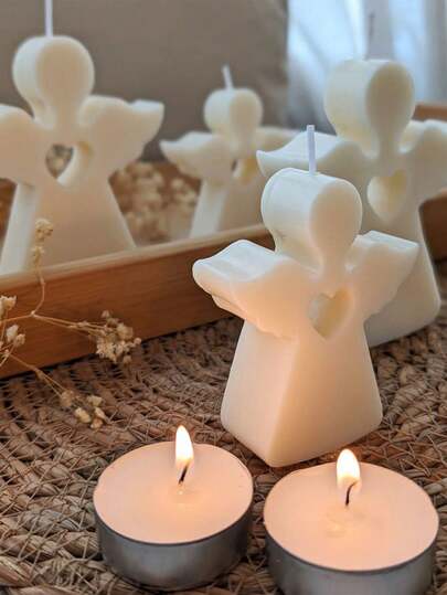 Set de 2 moldes de silicona con forma de ángel en forma de corazón - Molde de resina DIY para artesanía con cristal, yeso y cemento, adecuado para decoración del hogar, manualidades navideñas y decoración del hogar