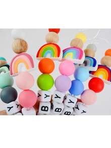 1 件个性化定制名称、字母、文字、硅胶、全新 DIY 名称山毛榉木、彩虹心形包饰、钥匙扣、吊坠、串珠花装饰、适用于背包、旅行包、行李箱、可爱配饰、小礼物、秋冬、闪光、耐用、可爱、有趣 - 多色2 - 查看 5