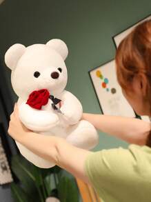 1 szt. Romantyczna pluszowa lalka w kształcie róży z motywem walentynek, lalka do dekoracji domu na święta, prezent na urodziny matki z różą, prezent na ukończenie studiów doktoranckich, pluszowy miś na Halloween