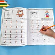 Lachilly Cuaderno de práctica de escritura con trazado de letras A-Z - 52 páginas con alfabeto en mayúsculas y minúsculas, libro de trazado para preescolar y jardín de infantes, libro de actividades de práctica de escritura para niños - Multicolor - Ver 5