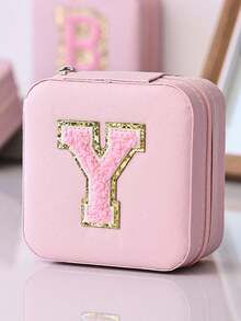 1 Stück Schmuckkasten (A-Z Buchstaben) Schmuckkasten, Aufbewahrungsbox, Schmuckablage, Ohrring Halskette Aufbewahrungsregal, Aufbewahrungsschale, tragbarer Reise-Schmuckkasten, saisonale Aufbewahrung für Herbst/Winter, Ring Ohrring Halskette Aufbewahrungsbox, Präsentationsständer - Geeignet als Geschenkbox für Mädchen und Damen, Halloween Geschenkbox, Weihnachtsgeschenkbox