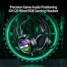 AOC GH120電競遊戲耳機 RGB炫彩動態燈效 大驅動單元 輕量化頭戴設計 全指向降噪麥克風 遊戲專業裝備 黑色 - 黑色 - 查看 3