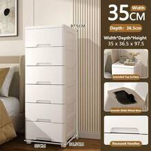 Bedroom/Living Room Minimalist Bedside Drawer Cabinet, Storage Rack With Wheels, Multifunctional File Cabinet, No Pull Handle Design - Multicolor - View 15