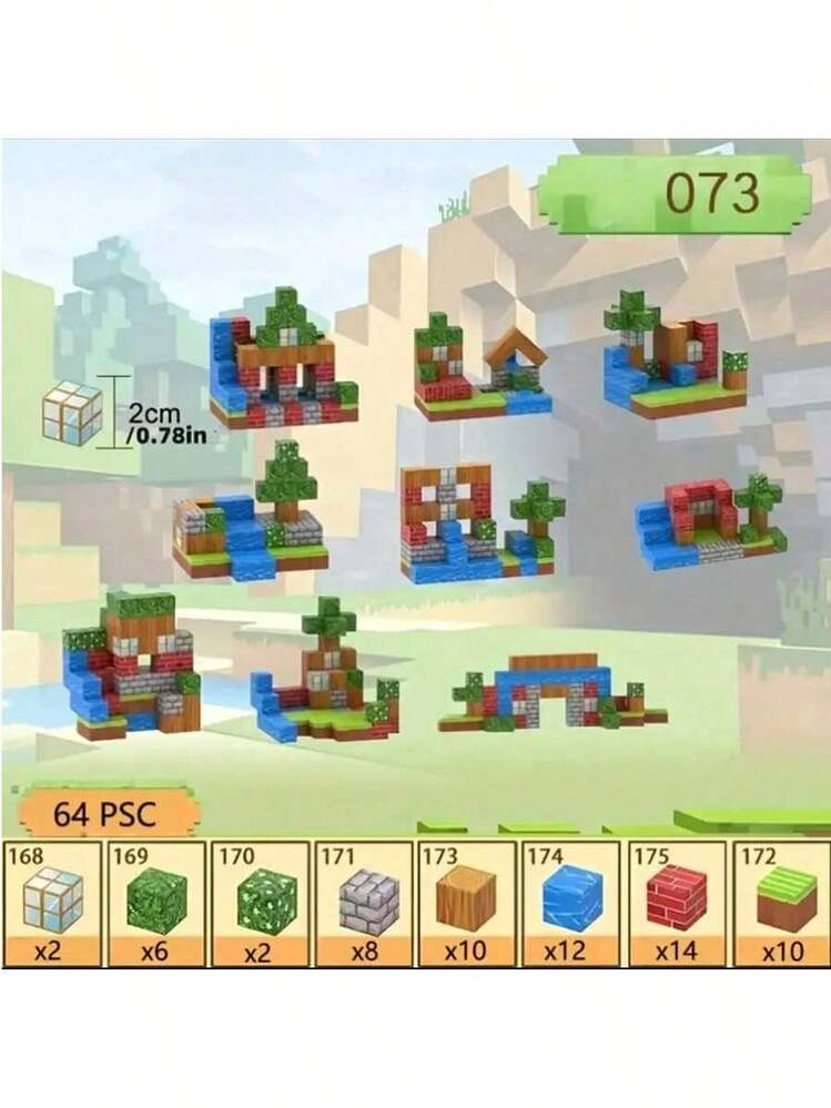 [数量选项] 件磁性积木套装 - 磁性玩具、儿童立方体建筑玩具、创造磁性世界、STEM 礼物、课堂奖励、男孩和女孩的生日礼物（随机颜色和图案） - 彩色 - 查看 3