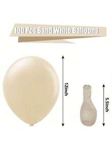 10/30/50 Bộ Bóng Bay Tiệc Bằng Cao Su Màu Be Cát Trắng - 18 Inch 12 Inch 10 Inch 5 Inch Bóng Bay Heli Tròn Màu Be Thích Hợp Cho Sinh Nhật, Đám Cưới, Tiệc Tắm, Tiệc Tùng, Tiết Lộ Giới Tính, Trang Trí Tiệc - Be - Xem 9