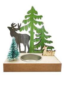 1 Stück Weihnachtskerzenhalter Deko Teelampe Weihnachtsdekoration Kerzenhalter Weihnachtsmann Kerzenhalter Weihnachtskerzenhalter Fenster Holzhaus Tischdekoration Tischzentrum Kerzenhalter (ohne Kerzen) Weihnachtsdekorationen Winterraumdekoration