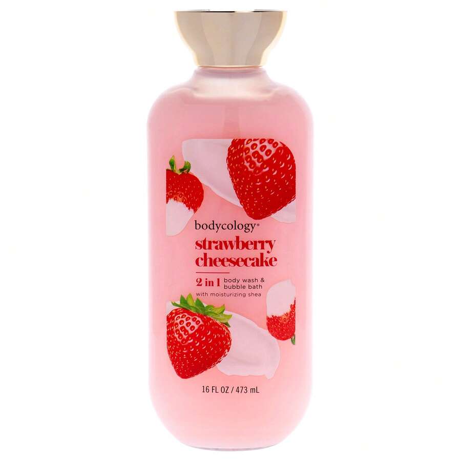 2 In 1 Body Wash And Bubble Bath - Strawberry Cheesecake By Bodycology For Women - 16 Oz Body Wash - Hồng - Xem 1