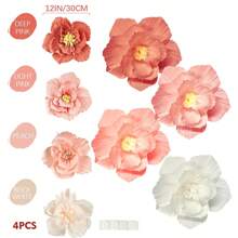 Set de 12 flores de papel, 12 pulgadas (30 cm) + 10 pulgadas (25 cm) + 8 pulgadas (20 cm), flores de papel crepé para decoración de bodas, fiestas, despedida de soltera, carnaval, cumpleaños, decoración de paredes de jardín de infancia