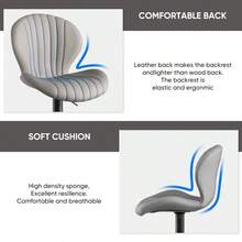 Nalupatio Modern Bar Stool, Adjustable Swivel Bar Stool, Bar Height Bar Stool With High Backrest, Easy To Assemble, Suitable For Restaurant, Kitchen,Light Gray - Màu Xám nhạt - Xem 8