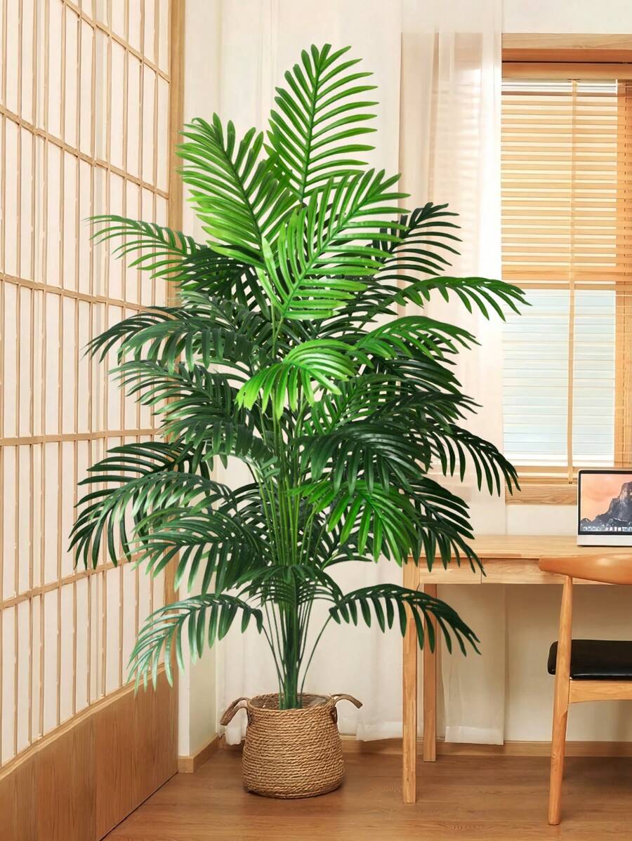 90cm-120cm Large Artificial Palm Tree, Simulated Green Plants, Plastic Turtle Back Bamboo, Large Leaf Schefflera, Tropical Fake Iron Tree, Suitable For Home, Office, Party, Outdoor Decoration,Fake Plants,Fall Decor,Room,Desk,Garden Decor,Room Decoration Stuff, Valentine Day, Gift Gifts Birthday Graduation