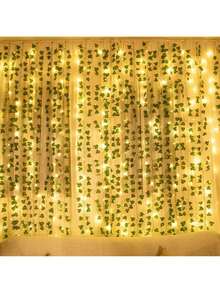 1PC/3PCS/5PCS 假植物-叶藤灯条，人造花，家居，餐厅，客厅，户外花园装饰，插花艺术，摄影道具，秋季，春季，花瓶，花墙，花环，新娘花束，婚礼装饰，DIY 花环材料，生日派对装饰材料，家居装饰配件，情人节，新年礼物