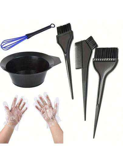 7pcs Hair Dye Tool Kit - Hair Dye Brush & Bowl Set, Disposable Gloves, Dye Mixer, DIY Hair Coloring Tools For Men & Women, Back To School, Travel Holiday Essentials, Hair Accessories For Women, Slick Back Brush, Barber Accessories, Hair Dryer, Hair, Barber, Hair Tools, Hair Products,Hair Dryer,Hair, Accessories, Hair Products, Hair Tools, Hair Stuff, Hair Care, Curly Hair Brush, Barber, Barber Accessories, Hairdressing Equipment,Travel Essentials,Travel Essential,Hairstyle,Hairdressing,Hair,Travel,Hair Products,Hair Tools,Hair Stuff,Barber,Barber Accessories,Barbershop,Hairdressing Equipment
