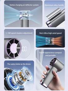 1 件男女通用纯色 USB 可充电大功率迷你手持风扇，适合送礼、夏季户外旅行沙滩运动居家办公日常使用