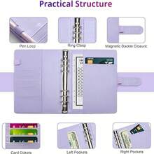 KKC 100 Envelopes Money Saving Challenge Binder, A5 Budget Binder With Cash Envelopes, Savings Challenges Book To Save $5,050, 10,000, 500, Budget Planner For Budgeting Planner Saving Money. - 紫色 - 查看 3