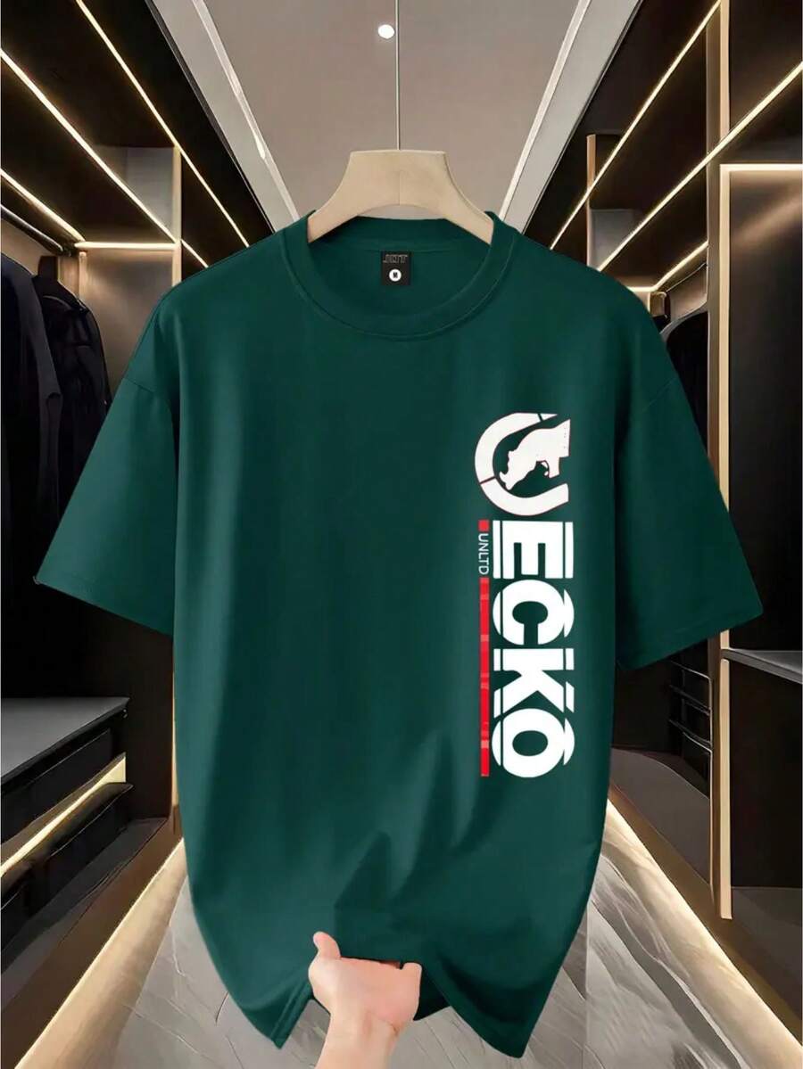 Men's Shirt Premium Mesh T-Shirt 100% Cotton Imported Blouse New Release - 軍綠色 - 查看 1