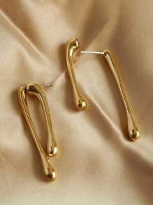 1 对简约优雅水滴形前后款耳环，适合女士，适合日常、通勤、轻商务、舞会、宴会、约会、派对、时尚高端装饰珠宝