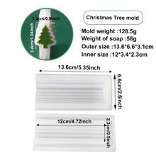 1pc Mini 4.72-5.5inch Christmas Tree Silicone Tube Mold Silicone Soap Molds - Christmas Shapes (Snowman, Snowflakes, Gingerbread Man, Bell Tube) For DIY Handcraft Soap Making - Multicolor - View 3