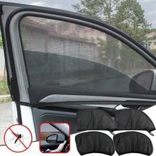 This 4-Piece Set Of High-End Window Sunshade Mesh Screens Offers UV Protection And Privacy Protection. The Universal Design Is Suitable For Various Vehicle Models And Enhances The Comfort Inside The Car - Black - View 3