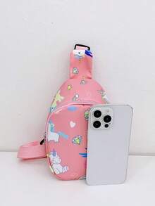 1 pezzo Portamonete mini per bambini, Portamonete alla moda con motivo cartoni animati, Marsupio a tracolla, Borsa da petto per esterni, Borsa da viaggio, Borsa per il piccolo stoccaggio degli oggetti