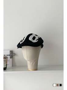 1 件复古美国字母印花报童帽，女士春夏休闲画家贝雷帽 - 多色- - 查看 18