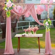 Party Decoration Mesh Tulle Drapes Backdrop Fabric Wedding Curtain Anti-Wrinkle Draping Curtain Cloth For Festive Scene Decoration - White - View 5