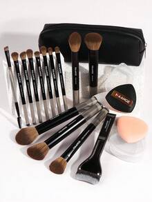 MAANGE 13/16/17/18/21件套化妆刷套装,包含14支化妆刷+1个化妆包+2个化妆海绵,内含粉底刷、腮红刷、散粉刷、眼影刷、睫毛膏刷、眉刷、唇刷、高光刷、遮瑕刷。化妆刷套装,旅行化妆刷套装,送给女性和女孩的礼物。化妆刷套装,化妆刷套装,化妆刷套装,全套化妆刷,化妆刷套装,全套化妆工具,化妆刷套装,化妆刷套装,化妆刷礼盒套装 - 黑色 - 查看 7