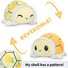 The Original Reversible Turtle Plushie - Green - Cute Sensory Fidget Stuffed Animals That Show Your Mood 4 Inch,Seasonal Gifts - Chanh + Hoa - Xem 3