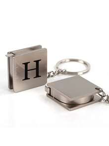 1 pieza Regla retráctil mini personalizada - Cinta métrica de acero inoxidable con llavero, nombre personalizable, colgante de herramienta de bolsillo, adecuado para manualidades, viajes o vuelta al colegio (Plata) - Multicolor - Ver 3