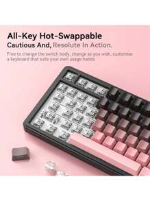 ATTACK SHARK Teclado Sem Fio ATTACK SHARK X85 Teclado Mecânico de Jogos Hot Swap, 75% TKL RGB, Sem Fio 2.4GHz/Bluetooth/USB-C, Gaxeta, Teclas PBT Perfil Cherry, Cabo Enrolado