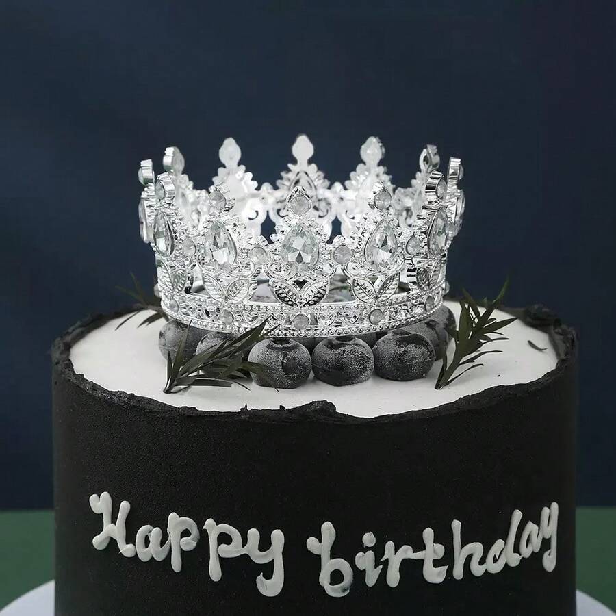 1pc/3pcs Beautiful Crystal 8*4.5CM Crown Cake Decoration Crown Cake Topper For Birthday Party Cake Decorations, Wedding And Birthday Supplies, Home And Party Decorations - Multicolor - View 1