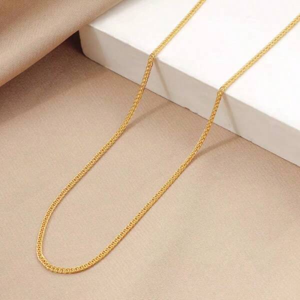 1pc Fashion Men's S999 Silver Curb Chain, All-Match Choker Necklace, Versatile & Timeless, Gift For Men, Graduation Or Birthday