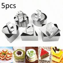 不锈钢三角形、花形、圆形、方形、心形慕斯圈，适合制作蛋糕、饼干等，完美的厨房烘焙工具。 - 銀色 - 查看 15