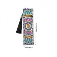 6pcs Rectangular Diamond Painting Bookmarks, 5D Diamond Art Bookmarks, Mosaic Crafts, PET Material, DIY Bohemian Style Diamond Painting Bookmarks, Mandala Flower Theme Diamond Painting Bookmarks, Suitable For School Library, Book Lovers, Gift For Readers, With Purple Tassel, Ideal For Beginners