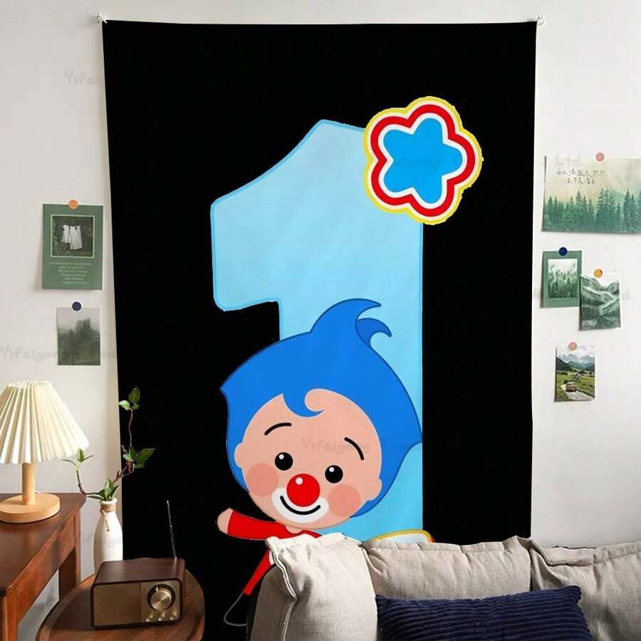 1pc Plim Plim Anime Tapestry Hippie Flower Wall Carpets Dorm Decor Wall Hanging Home Decor