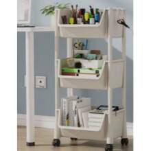 1PC 3/4-Layer Mobile Storage Rack With Wheels, Bathroom Rolling Utility Cart, Portable Bookshelf, Children's Toy Organizer, Simple Bookcase, Snack Storage And Organization, Vanity Cosmetic Gap Storage Rack, Kitchen Utensil Organizer, Multifunctional Plastic Serving Trolley For Home Bathroom, Kitchen, Living Room, Study Room, Suitable For Home Storage, Home Decor, Multifunctional Non-Drilling, Easy Installation (White) - White - View 8