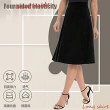 23" Knee Length Skorts Skirts For Women With Pockets Tennis Skirt High Waisted Golf Skirts For Women Casual - 黑色 - 查看 1