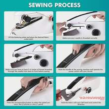 Portable Mini Sewing Machine: Electric Hand Sewing Machine With Sewing Kit For Versatile Handicrafts - Black and White - View 11