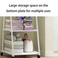 Multifunctional Metal Clothes Hanger For Baby And Children's Bedroom Clothes Storage, With Triangular Wheel Brackets. It Is A Mobile Multi-Layer Storage And Organizing Rack, Suitable For Families, Kitchens, Wardrobe Organizing, Hanging Clothes, And As A Large Clothes Hanger. - Coat Hanger - View 7