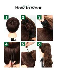 Long Curly Drawstring Ponytail For Women, 22" Black Curly Ponytail Hair Extension, Synthetic Clips In Drawstring Ponytail For Daily Use - White - View 8